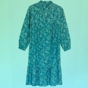 Beverly Drive Teal Floral Long Sleeve Dress